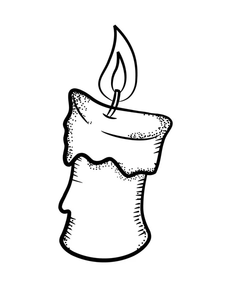 Candle in doodle style — Stock Vector