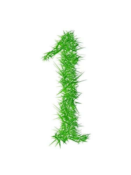 Number 1, grass texture — Stock Vector