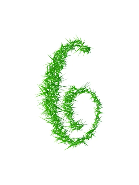 Numéro 6, texture de l'herbe — Image vectorielle