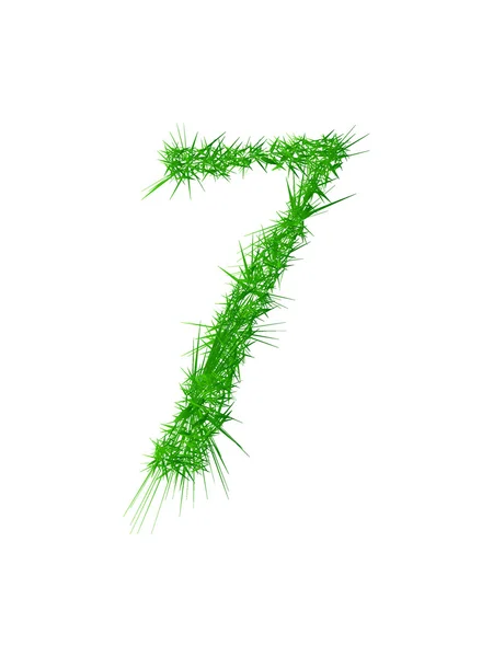 Numéro 7, texture de l'herbe — Image vectorielle