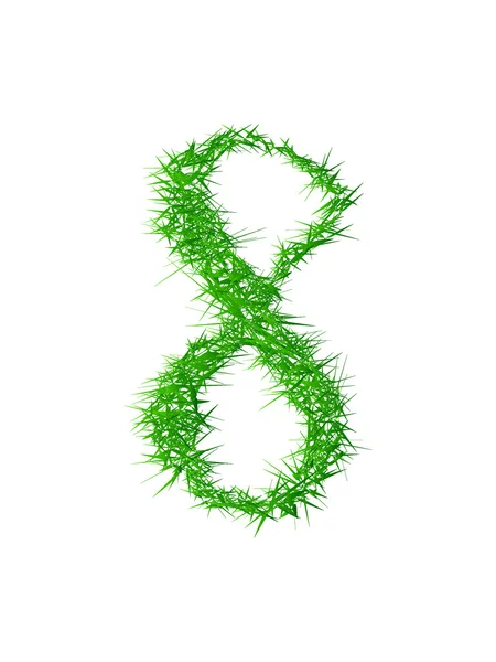 Numéro 8, texture de l'herbe — Image vectorielle