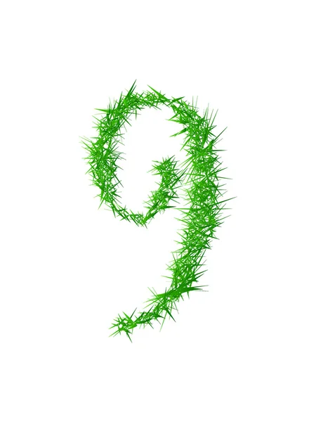 Numéro 9, texture de l'herbe — Image vectorielle