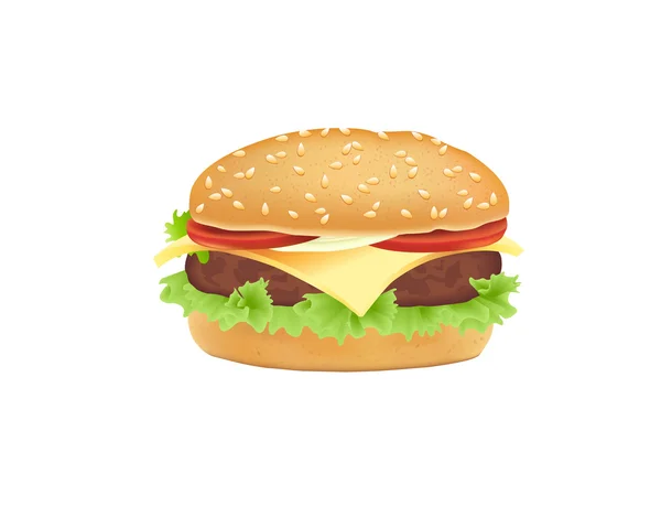 Hambúrguer vetorial, cheeseburger — Vetor de Stock