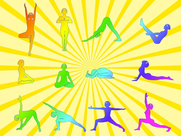 Asana yoga — Vettoriale Stock
