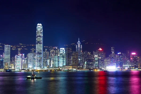 Hong kong skyline di notte — Foto Stock