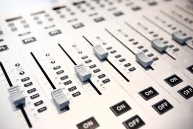 Controls of audio mixing console clipart