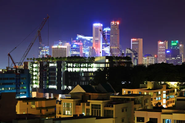 Singapore downtown at night — Stock Photo, Image