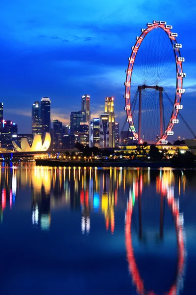 Singapore centrum 's nachts — Stockfoto