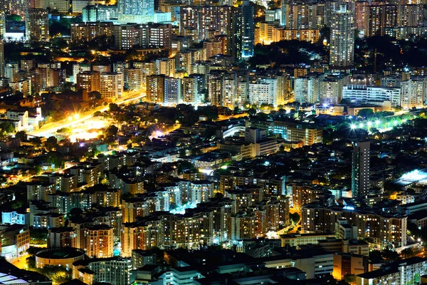 Centro di Hong Kong vista dall'alto di notte — Foto Stock