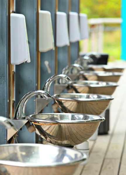 Sinks and taps outdoor — Stock Photo, Image