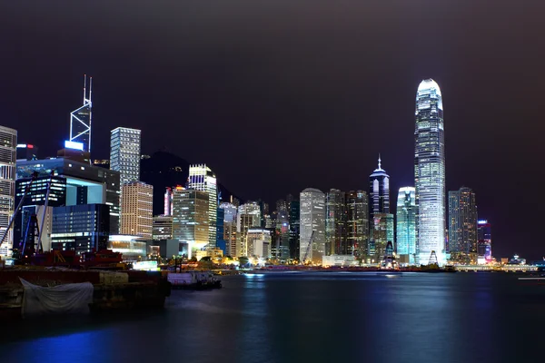 Hong kong miasto krajobraz w nocy — Zdjęcie stockowe