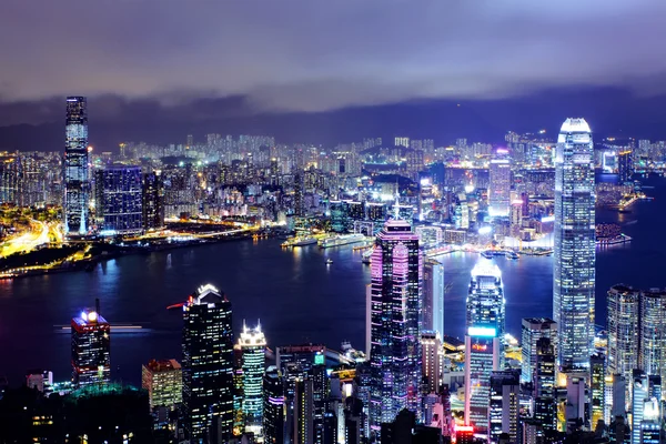 Hong kong Stadtbild bei Nacht — Stockfoto