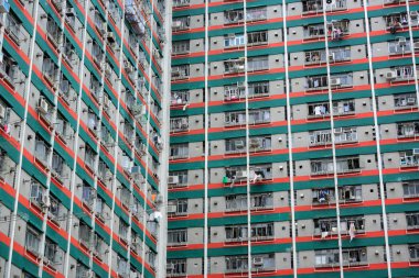 Hong Kong 'da halka açık bir apartman.