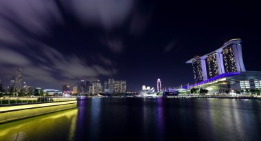 Singapore night view clipart