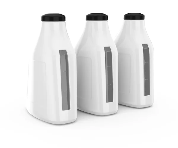 Três latas brancas — Fotografia de Stock