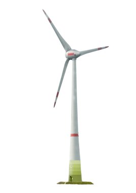 Windgenerator üzerinde beyaz izole