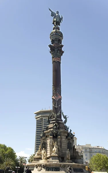 Španělsko, barcelona. Památník columbus. — Stock fotografie