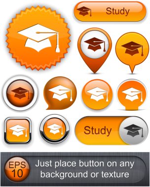 Education high-detailed modern buttons. clipart