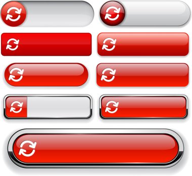 Refresh high-detailed web button collection. clipart