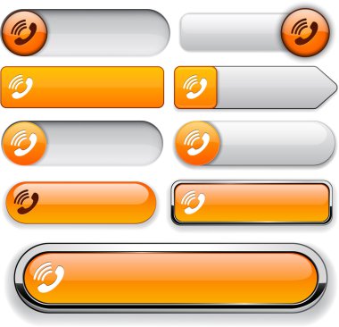 Phone high-detailed web button collection. clipart