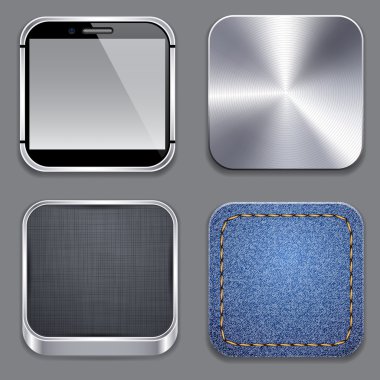 Square modern app template icons. clipart