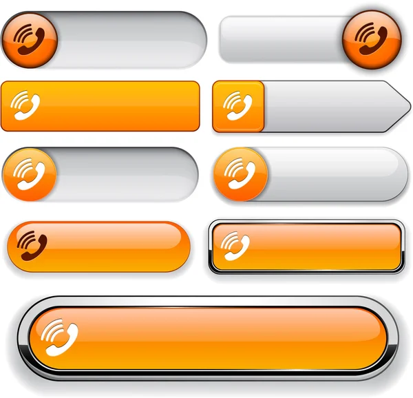 Teléfono de alta detallada colección de botones web . — Vector de stock