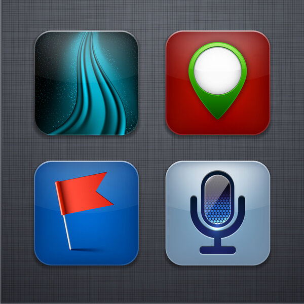 Square modern app icons.