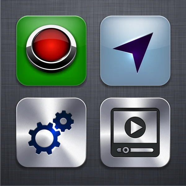 Vierkant moderne app pictogrammen. — Stockvector
