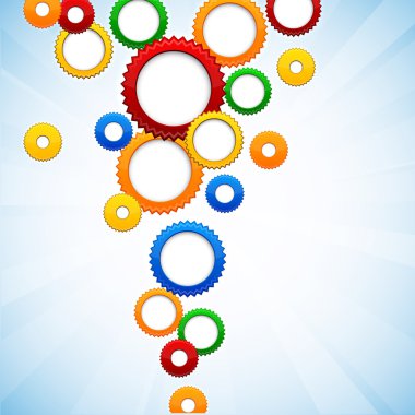 Colorful background with gear circles. clipart