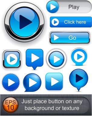 Play high-detailed modern buttons. clipart