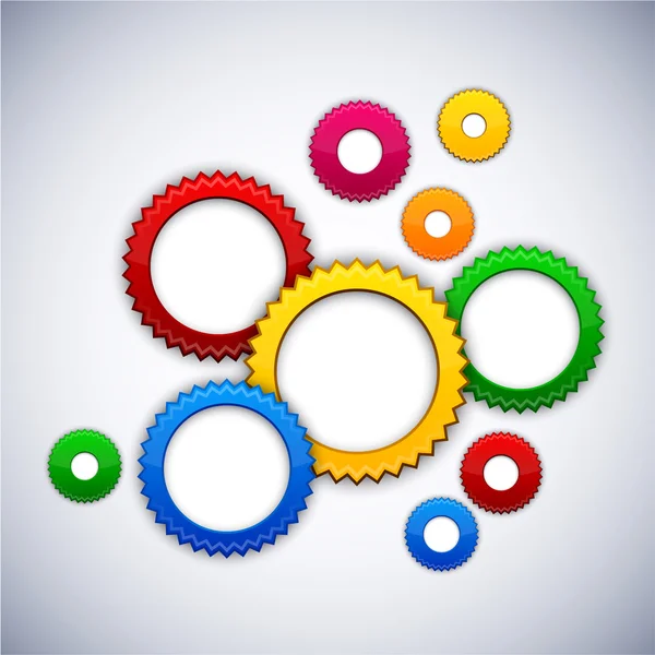 Fond coloré avec des cercles d'engrenages . — Image vectorielle