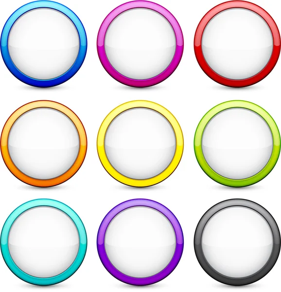 Round glossy buttons. — Stock Vector