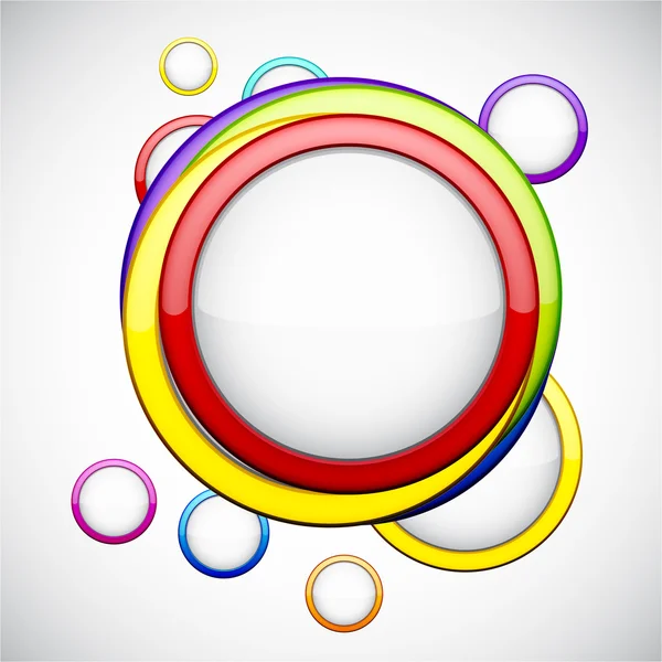 Farbenfroher Hintergrund mit glänzenden Kreisen. — Stockvektor