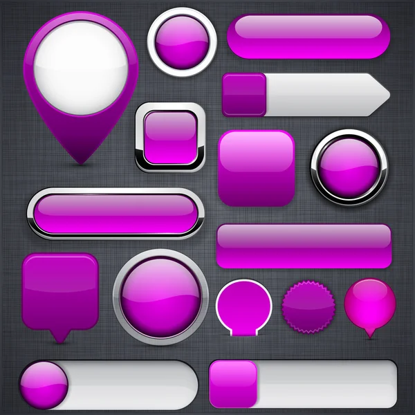 紫高詳細な近代的なボタン. — ストックベクタ