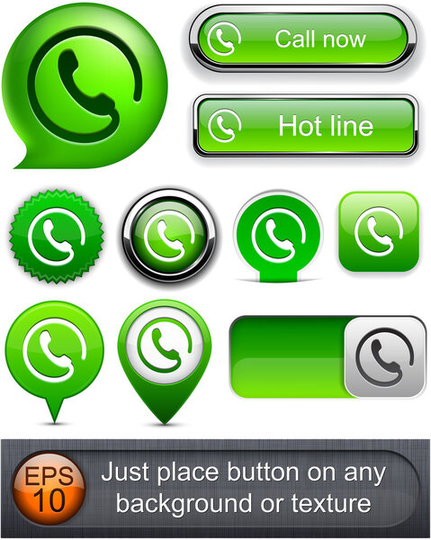 Call high-detailed modern buttons.