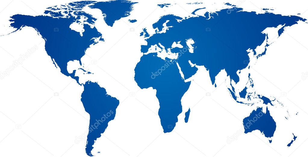 Blue world map.