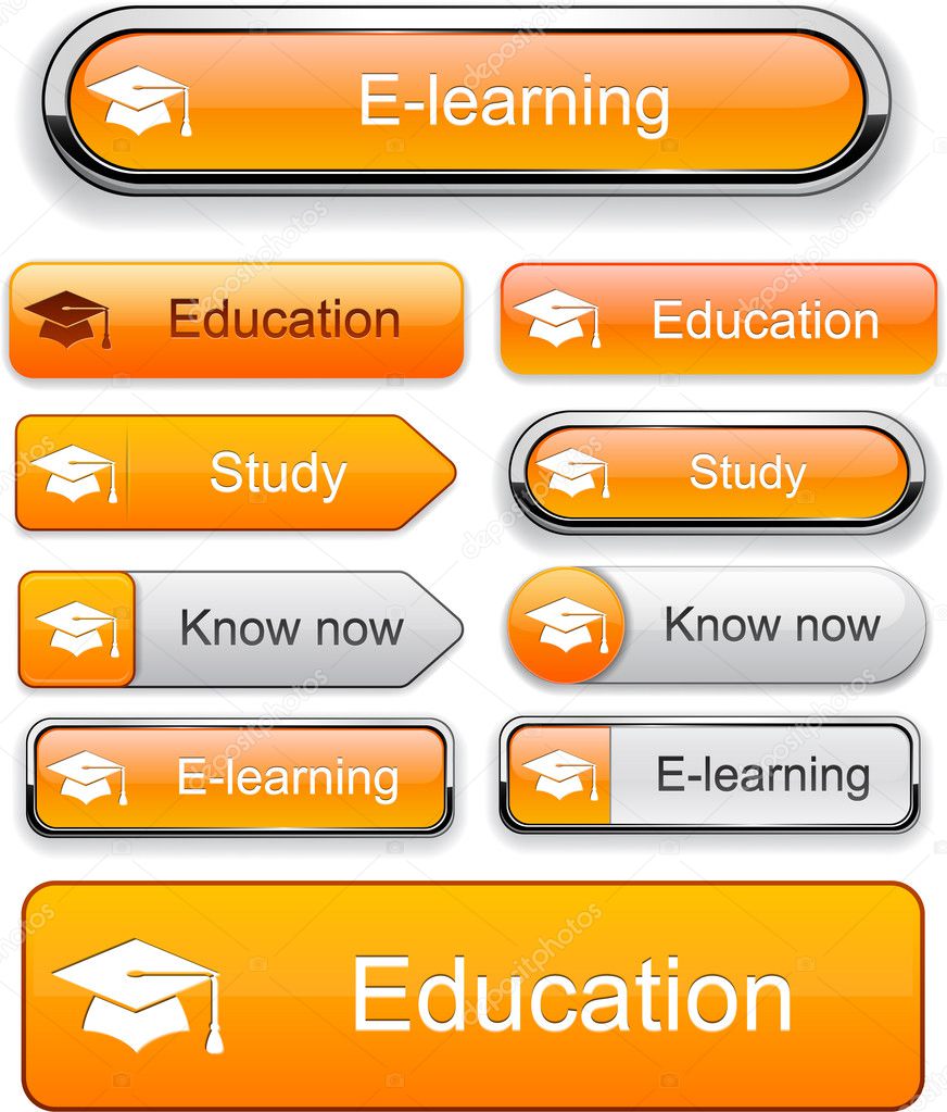 Education high-detailed modern buttons.