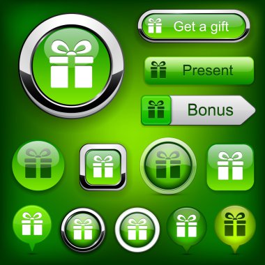 Gift high-detailed modern buttons. clipart