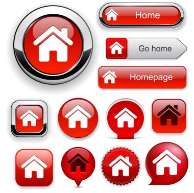 Home high-detailed web button collection. clipart