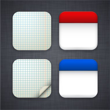 Square paper app template icons. clipart