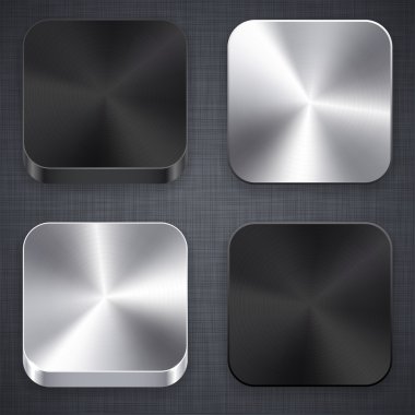 Square metallic app template icons. clipart