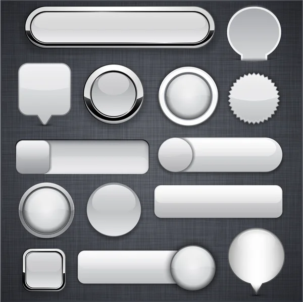 Grey high-detailed modern buttons. — Stock Vector