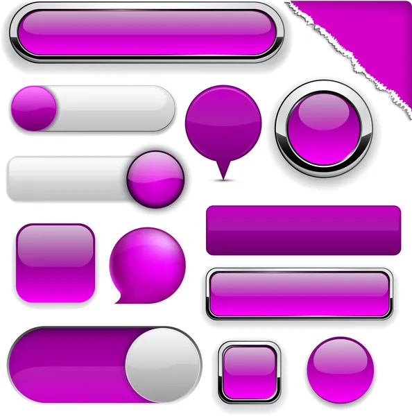 Purple botones modernos de alto detalle . — Archivo Imágenes Vectoriales