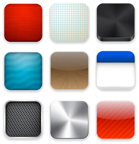 Fyrkantig modern app mall ikoner. — Stock vektor
