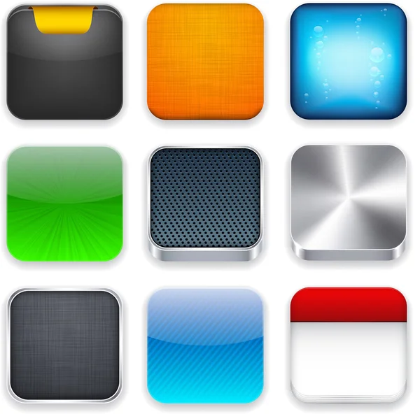 Ícones de modelo de aplicativo moderno quadrado . — Vetor de Stock