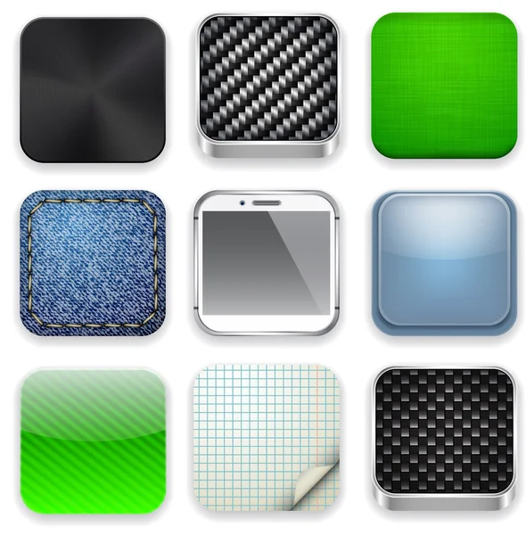 Čtvercové moderní app šablona ikony. — Stockový vektor