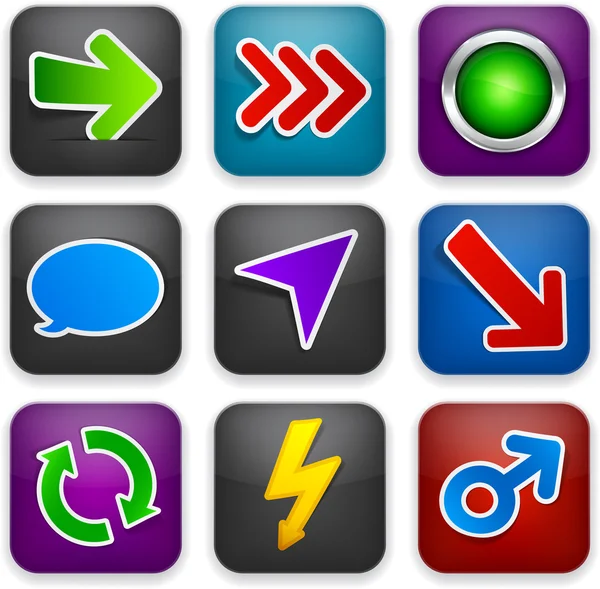 Vierkant moderne app sjabloon pictogrammen. — Stockvector