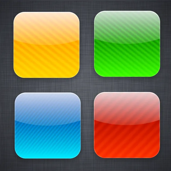 Ícones de modelo de aplicativo listrado quadrado . — Vetor de Stock