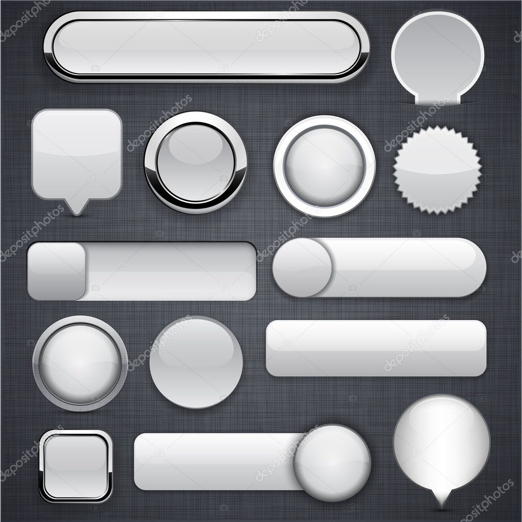 Grey high-detailed modern buttons.