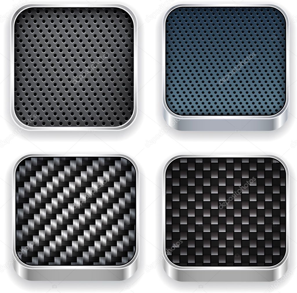 Vector illustration of high-detailed textured apps icon set.